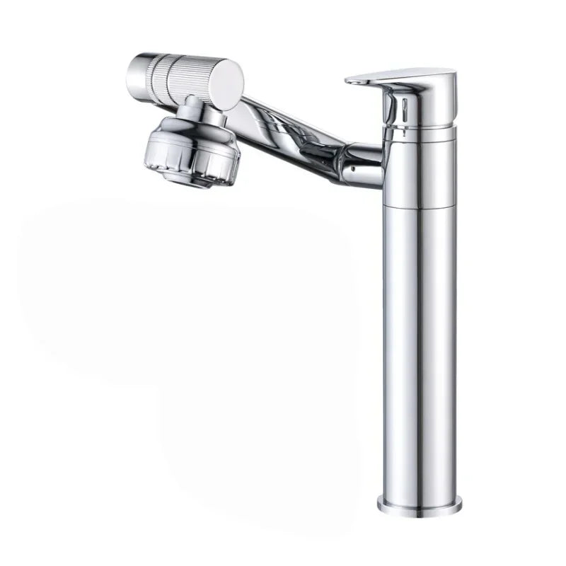 1080° Swivel Bathroom Sink Faucet Basin Faucet Mixer Deck Mounted Splash Proof Water Tap Shower Head Aerators Tapware