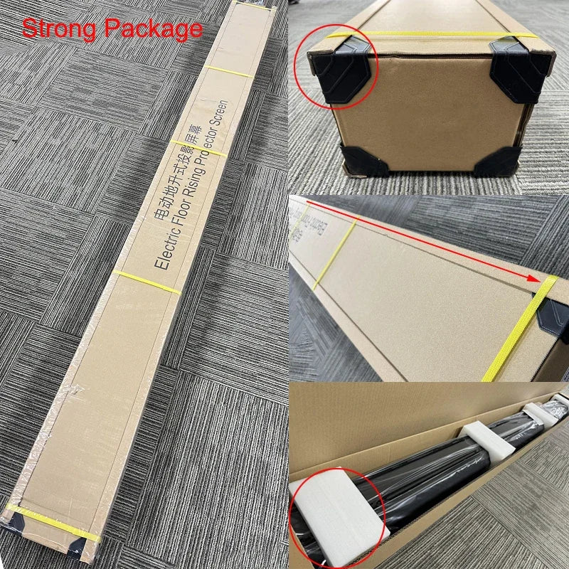 Motorized Floor Rising CLR Projection Screen Tab Tension 92 100 Inch Ambient Light Rejecting Electric for UST Projectors 3D 8K