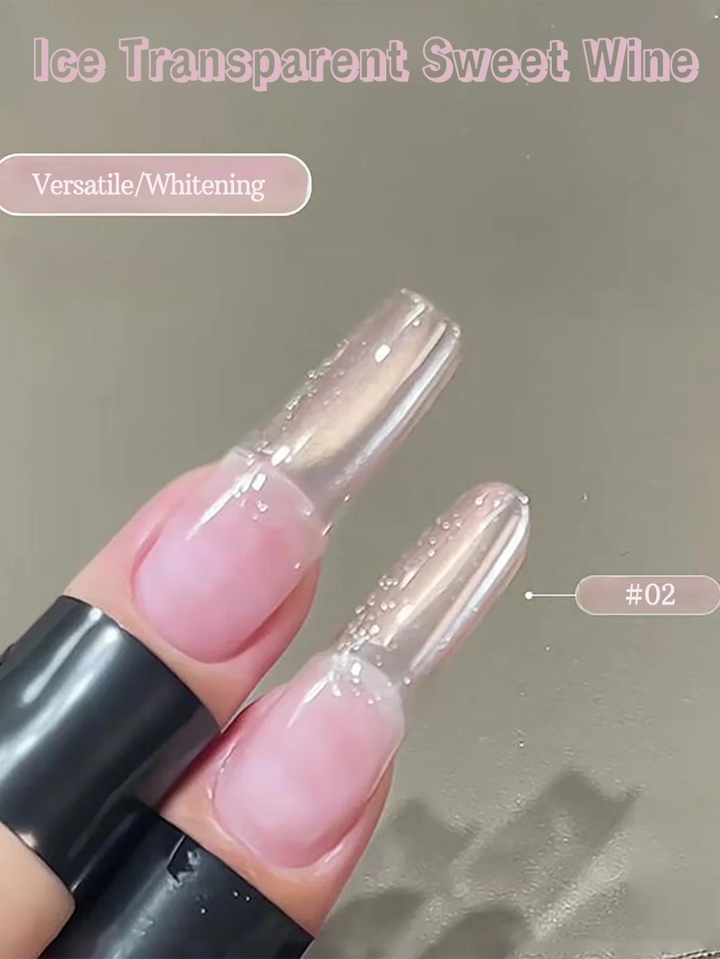 1-12pcs ZH Spring/Summer Ice Transparent Sweet Wine Glass Beads Cat Eye Nail Polish Gel New Flashy Popular Pink Nail Supplies