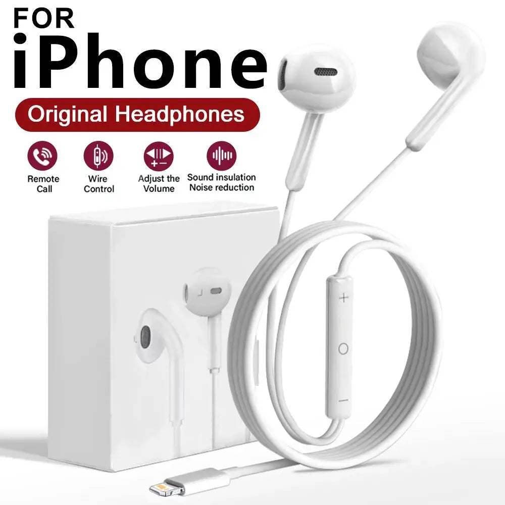 Original In-Ear Wired Earphones For iPad iPhone 17 12 13 14 15 16 Pro Max TypeC Headphones Laptops Tablet 3.5mm Earbuds