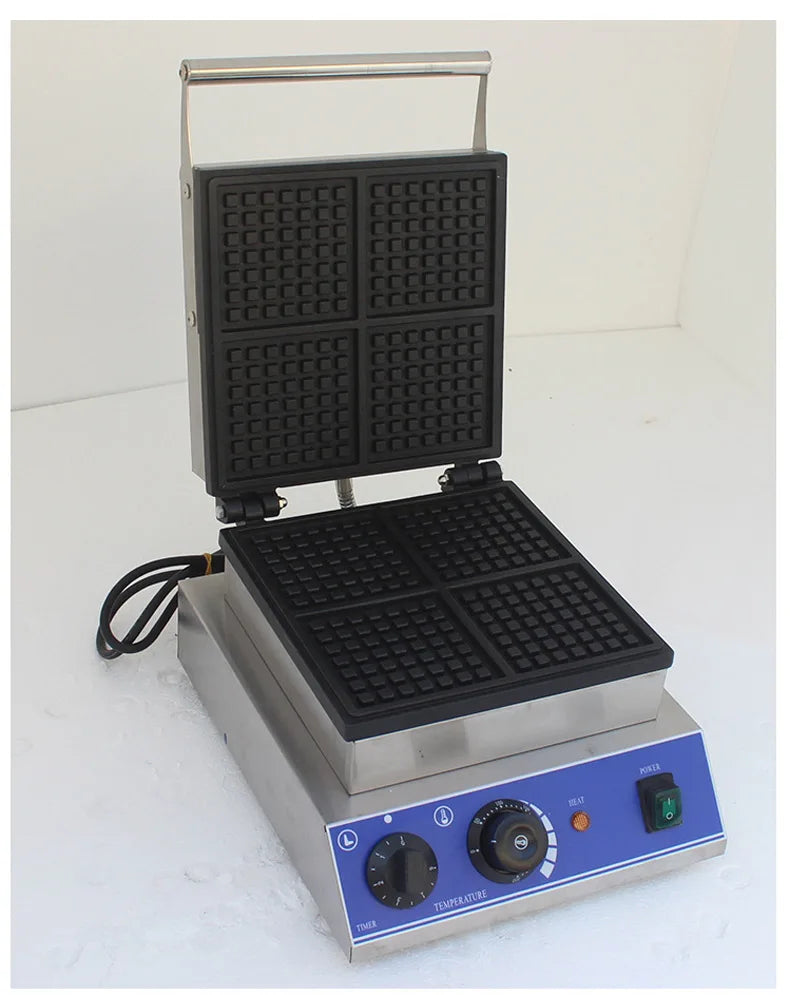 Commercial Waffle Maker Electric Muffin Thermal Lattice Cake Making Machine Square Four-piece Lattice Waffle Machine