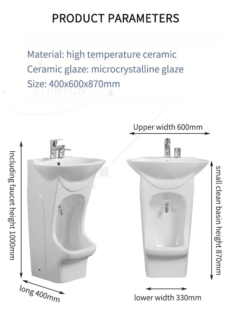 Ceramic Floor Mounted Wash Basin Pedestal Foot Washing Sink