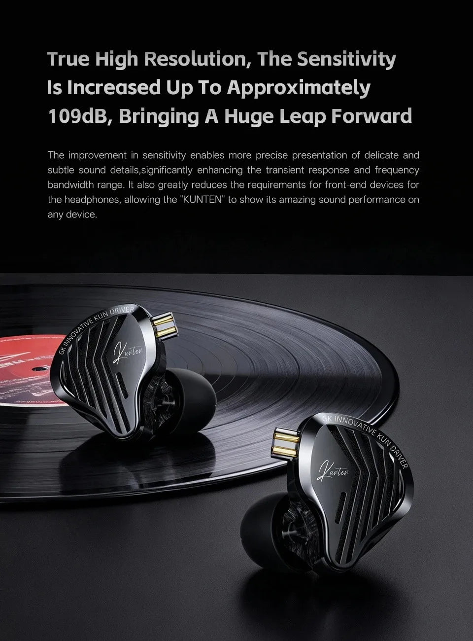 Gk Kunten 1DD Dynamic Drive Earphone Hifi IEMs In Ear Earbuds 2pin Detachable Cable Metal Gamer Headset