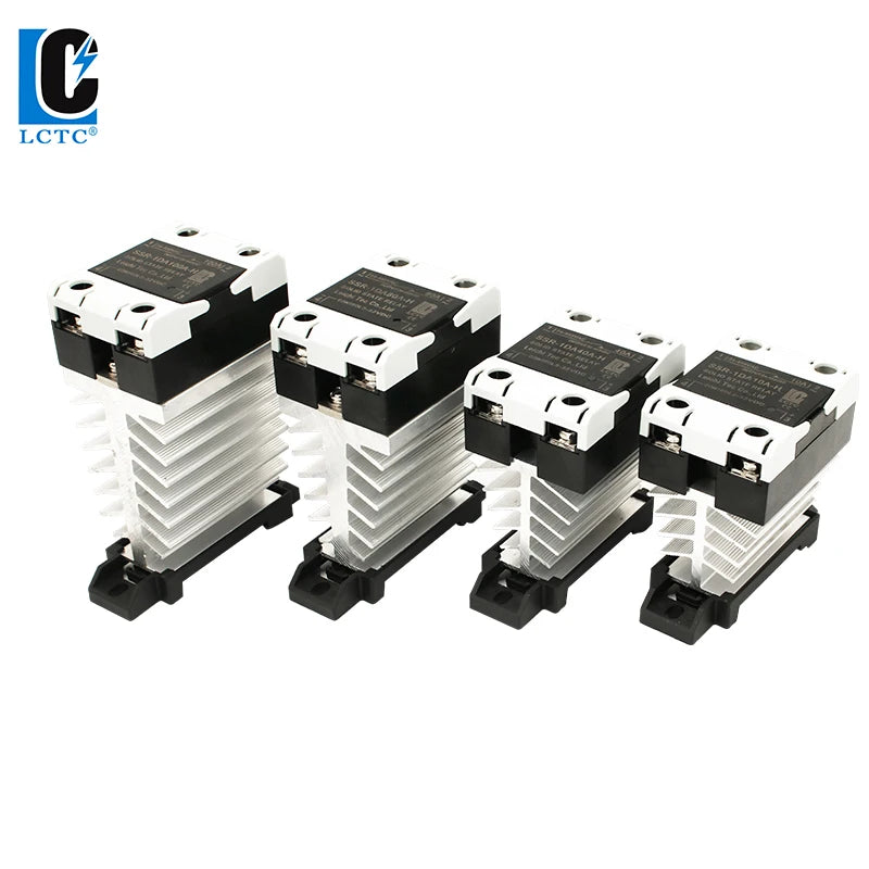 SSR Solid State Relay 24-480VAC Heat Sink Single Phase DIN Rail Mounted 10A 25A 40A 60A 80A 100A 120A DA AA DD Zero Crossing