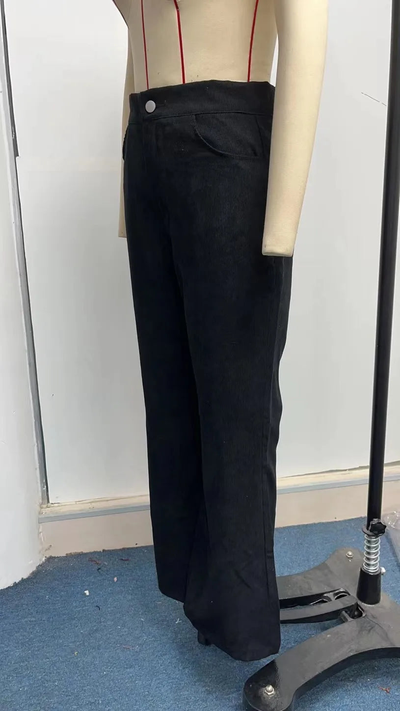 Women's Pants Spring New Elegant Trousers Bootcut Pant Fashion Slim High Waist Casual Trousers Solid Street Long Flare Clothing