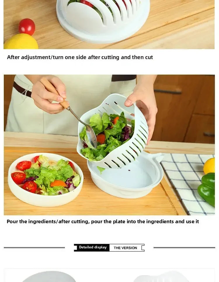 Vegetable Salad Cutter Cutting Bowl Slices Fruit, Kitchen Tools, Accessories Gadgets Kitchen Items Kitchen Gadgets Vegetable