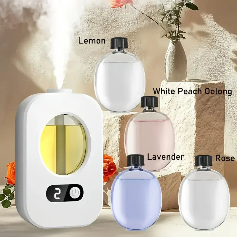Rechargeable Timer-Controlled Aromatherapy Diffuser Multi-Fragrance Essential Oil Combo Air Freshener Odour Eliminator
