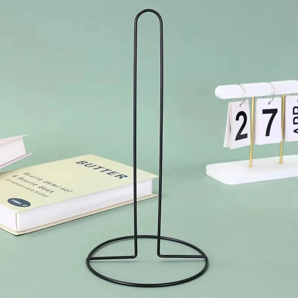1Pcs New One-handed Tear Roll Paper Towel Holder Vertical Free Standing Napkins Rack Black/Silver Tissue Stand