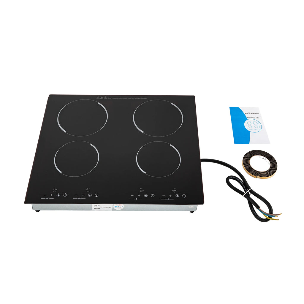 4 Burners Electric Ceramic Cooktop 110V 3000W LED Touch Control Built‑in Countertop Stove Flexible Adjustment for Home Kitchen