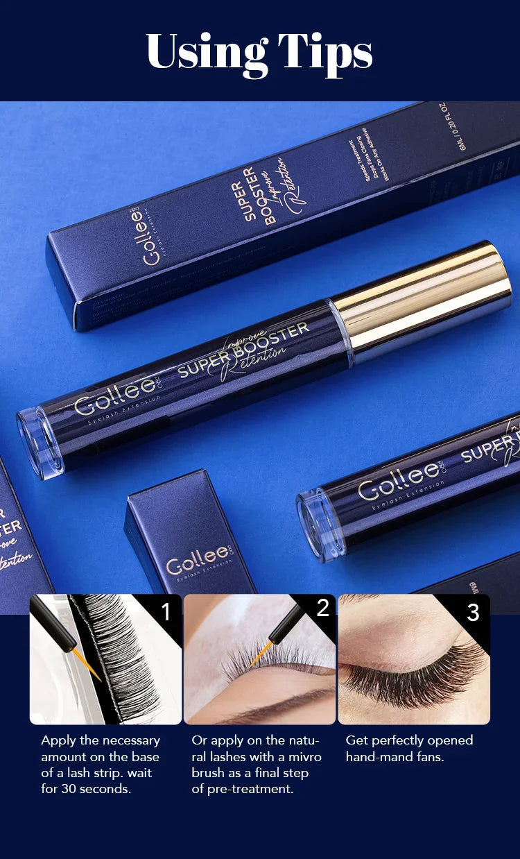 Gollee Super Booster Glue Accelerator for Eyelash Extension Glue Stop Fans From Closing Lash Make Fans Bonder Glue Help Adhesive