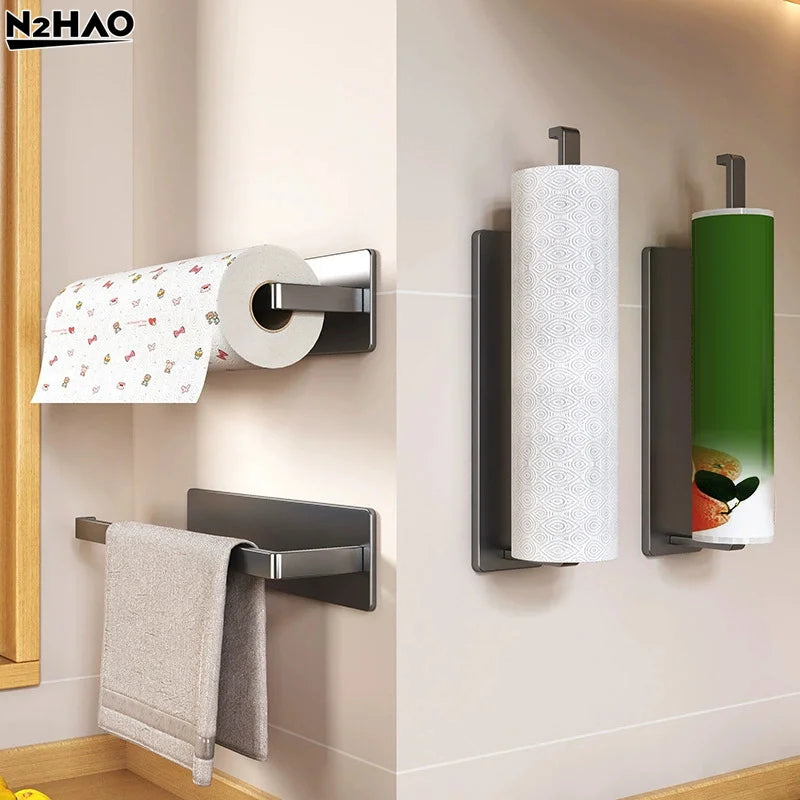 Kitchen Paper Holder, Wall-mounted Refrigerator Magnetic Paper Towel Holder, Side Cabinet For Storing Items, Non-drilling Fresh