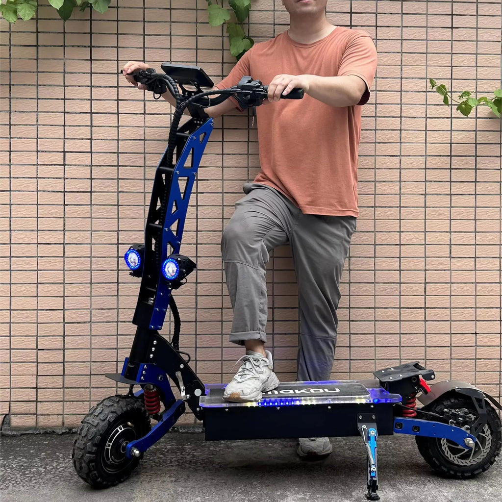 E8P 6000W Dual Motor 60V 40AH Electric Scooter 11 inch Off-Road Tyres with Seat Max Speed 85-90km/hLCD Display Foldable Escooter