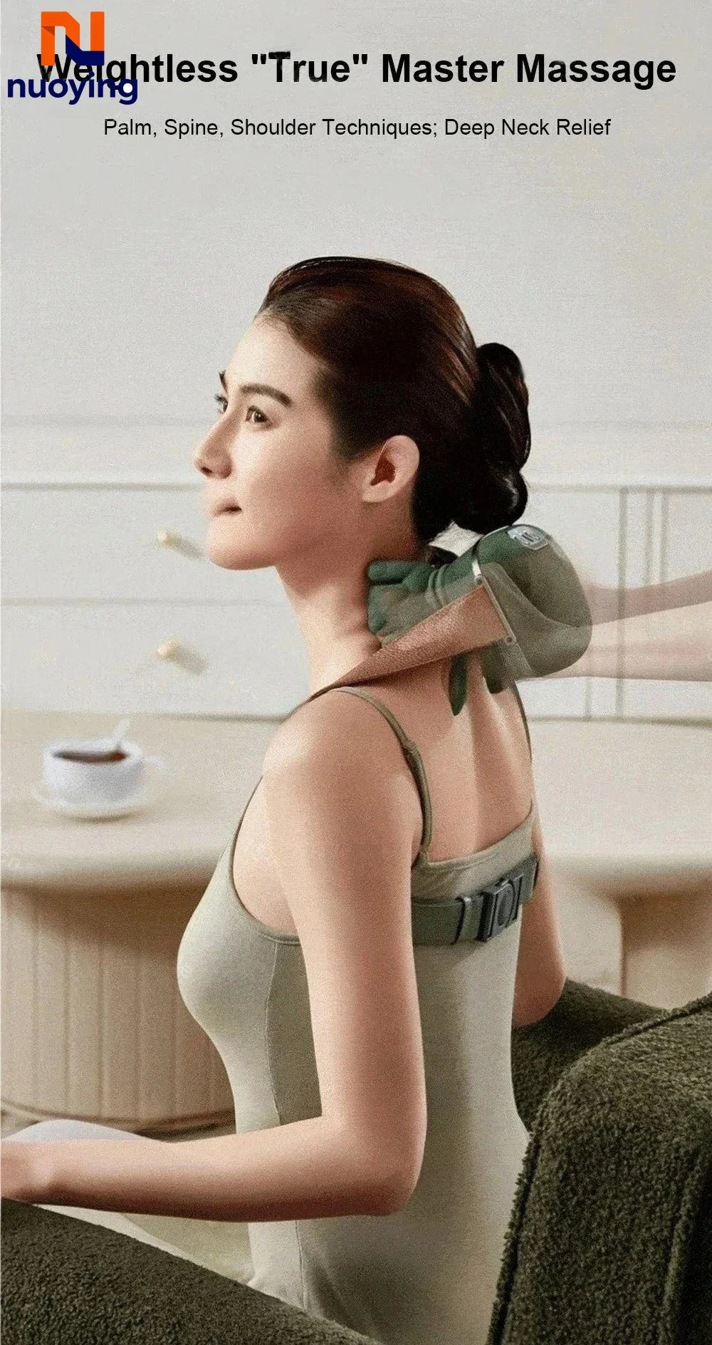Portable Neck Shoulder Back Kneading Massage Shawl Wireless Body Relaxation Massager for Home Office Car Travel Use