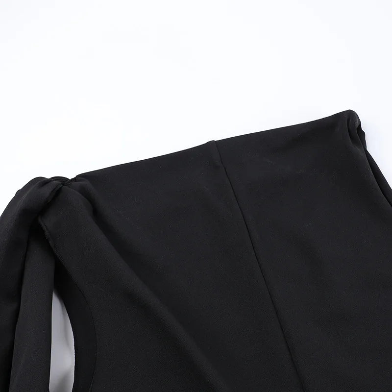 Women's Hot Sweetheart Long Dress New Fashion Asymmetric Temperament Slim Package Hip Simple Tie Dresses