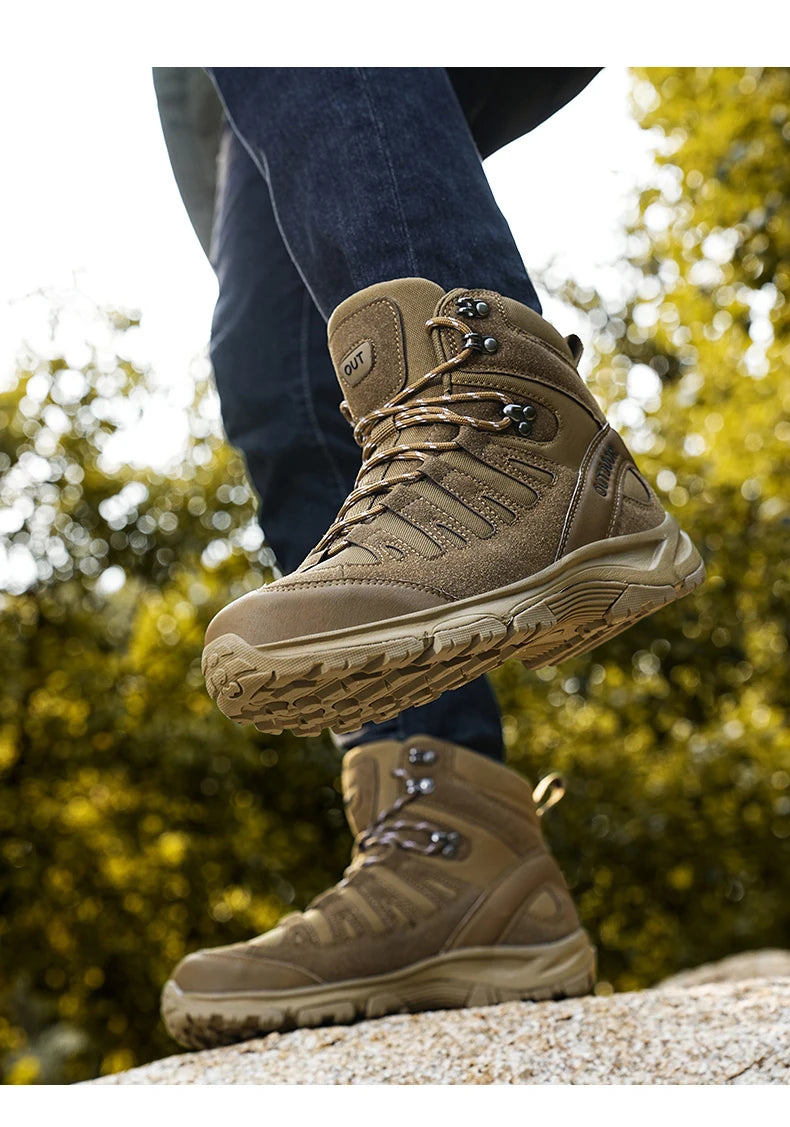 Outdoor Hiking Boots Men Shoes Anti-slip Wear-resistant Thick-soled Sports Shoes Men Breathable Comfortable Casual Shoes Men