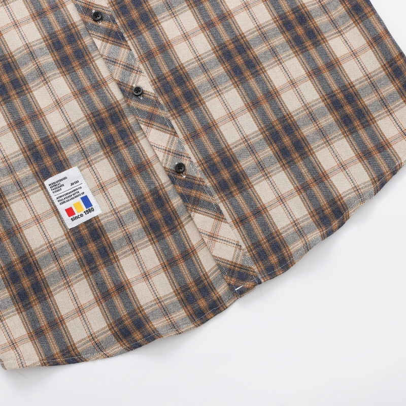 Men Shirt Plaid Flannel Long Sleeve Plus Size Loose Hip Hop Street Mens Casual Shirt Oversized Male Soft Dress Shirt Dropshippig