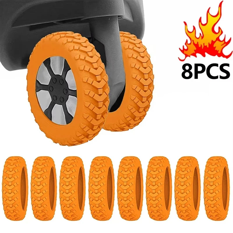 8 Pcs Silicone Luggage Wheel Protector Shoes Suitcase Casters Anti Abrasion Noise Min Travel Rolling Luggage Accessory Parts