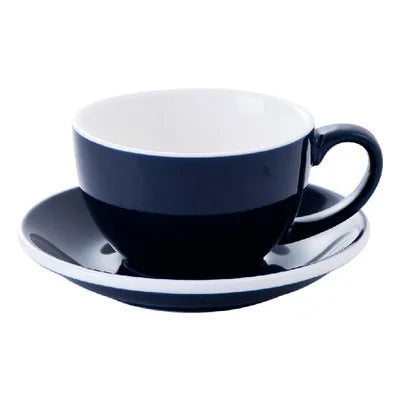 European Style Matte Latte Cup Ceramic Cappuccino Cup Large Mouth Coffee Cup Plate Set Handmade Craftsmanship 300ml