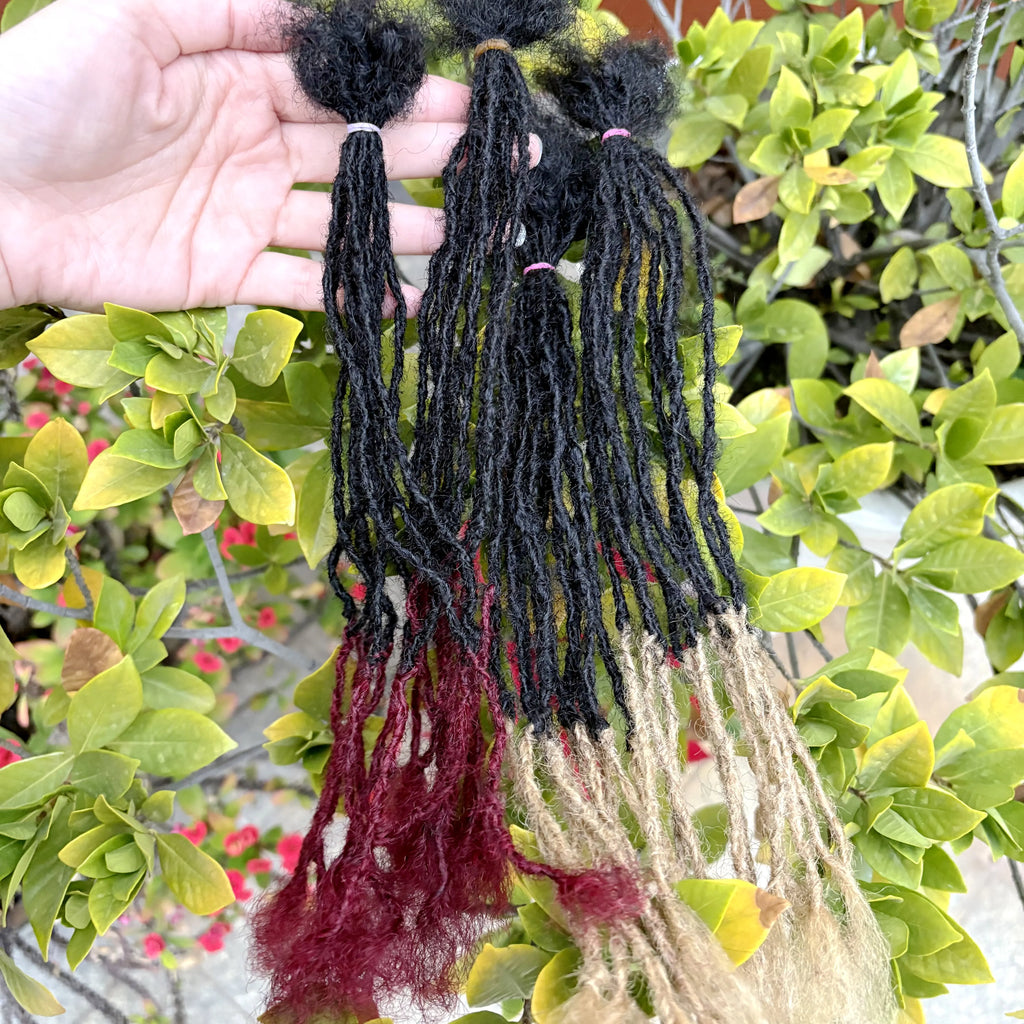 Colored 10inch 0.2cm Handmade Inter Loc Extension Human Hair Permanent Micro Locs Extensions Natural Looking Soft Sisterlocks