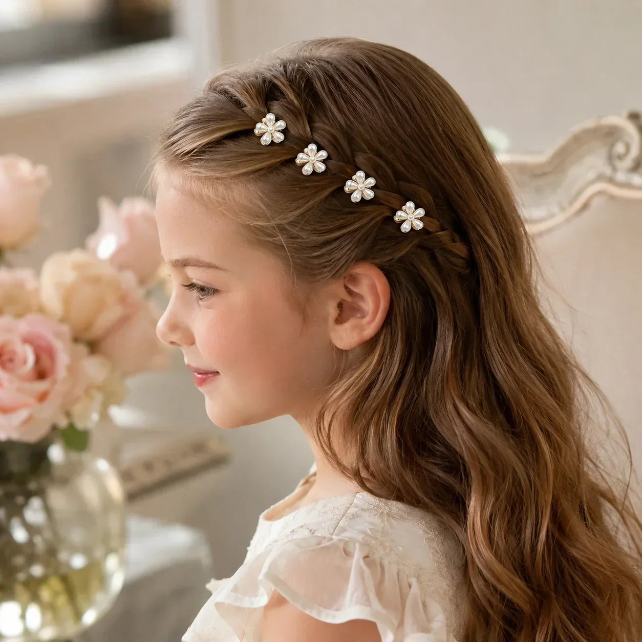 6/10PCS Cute Mini Flower Hair Claw Clips Colorful Opal Hairpins Sweet Small Hair Accessories for Girls Fashion Hair Accessories