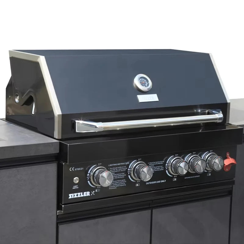 Custom Modular Outdoor BBQ Backyard Kitchen 304 Stainless Steel Outdoor Kitchen Can Assemble Freely Sink Refrigerator