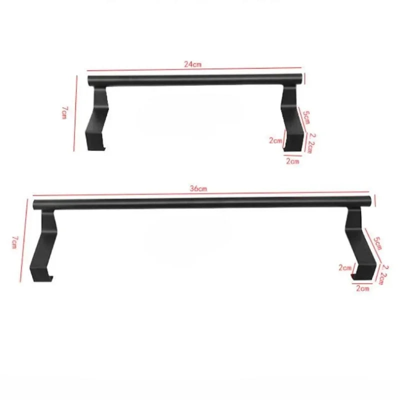 Towel Rod Over Cabinet Towel Rack Storage Organizer Bathroom Door Hanging Towel Rack Kitchen Cabinet Punch-free Rag Hanger