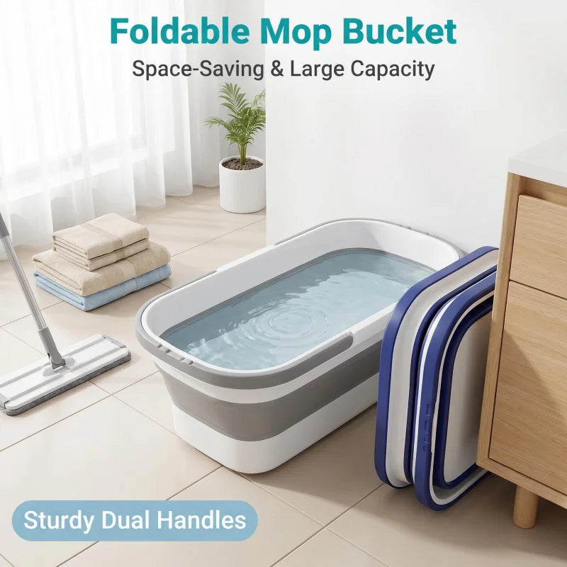 Foldable Mop Bucket Does Not Take Up Space, Water Storage Bucket, Mopping Bucket, Rectangular Large-Capacity Bucket, Thickened W