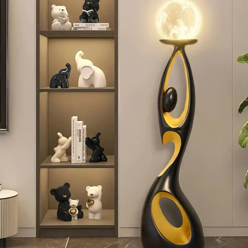 NEW Home Decoration Art Light Luxury Creative Living Room TV Cabinet Floor Decoration Night Glow Resin Sculpture LED Floor Lamp