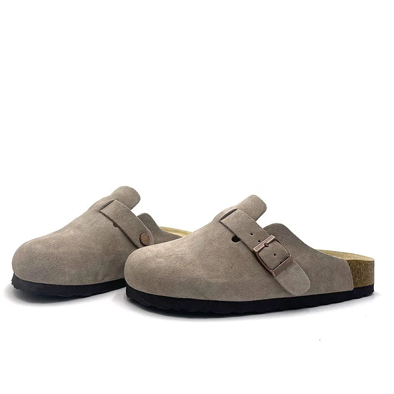 High-quality Vintage Fashion Suede Leather Sandals, Unisex, Spring and Autumn Trendy Premium Slippers