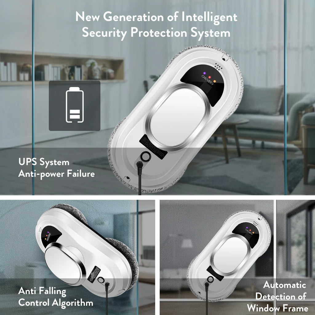 CHOVERY Robot Vacuum Cleaner Window Cleaning Robot Window Cleaner Electric Glass Limpiacristales Remote Control