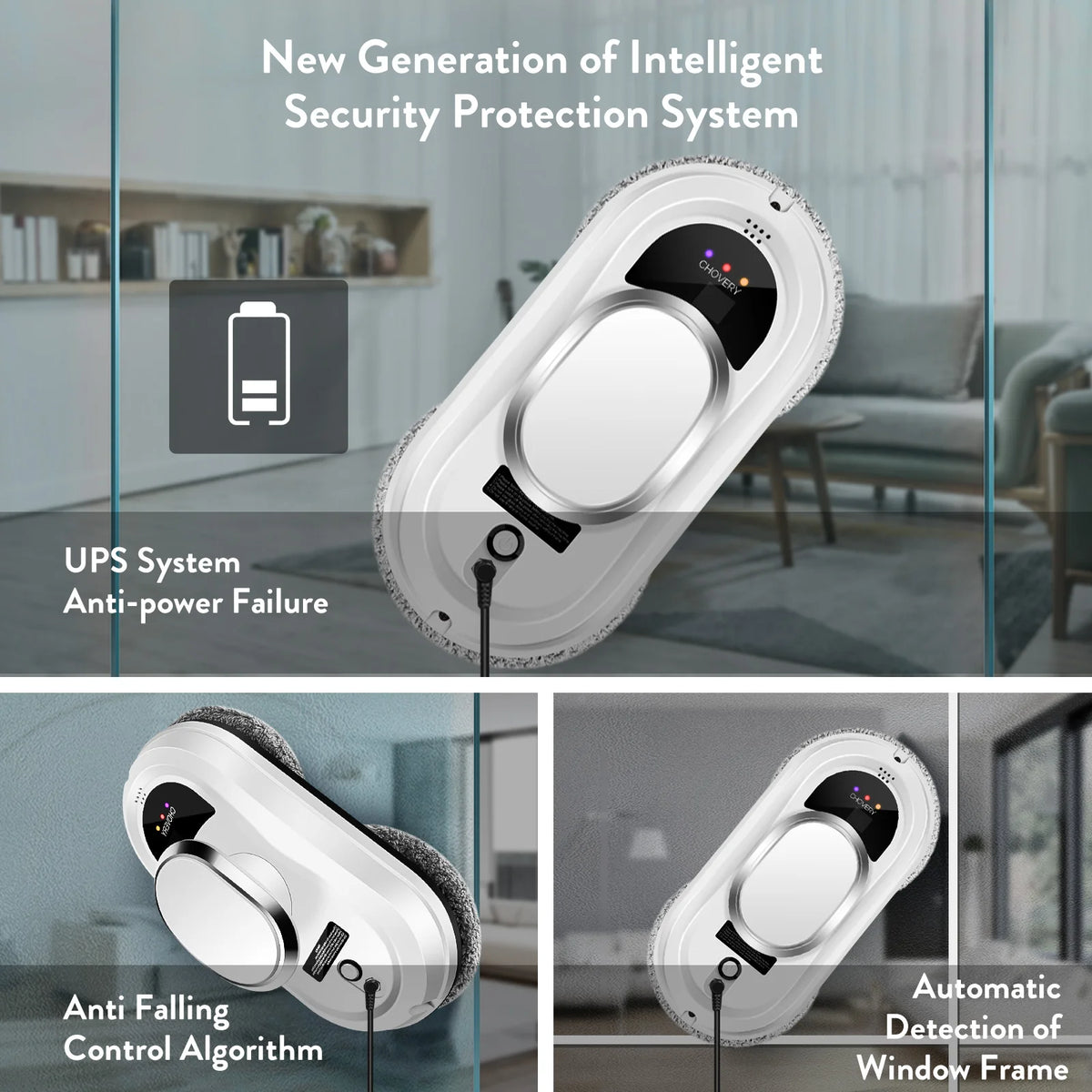 CHOVERY Robot Vacuum Cleaner Window Cleaning Robot Window Cleaner Electric Glass Limpiacristales Remote Control