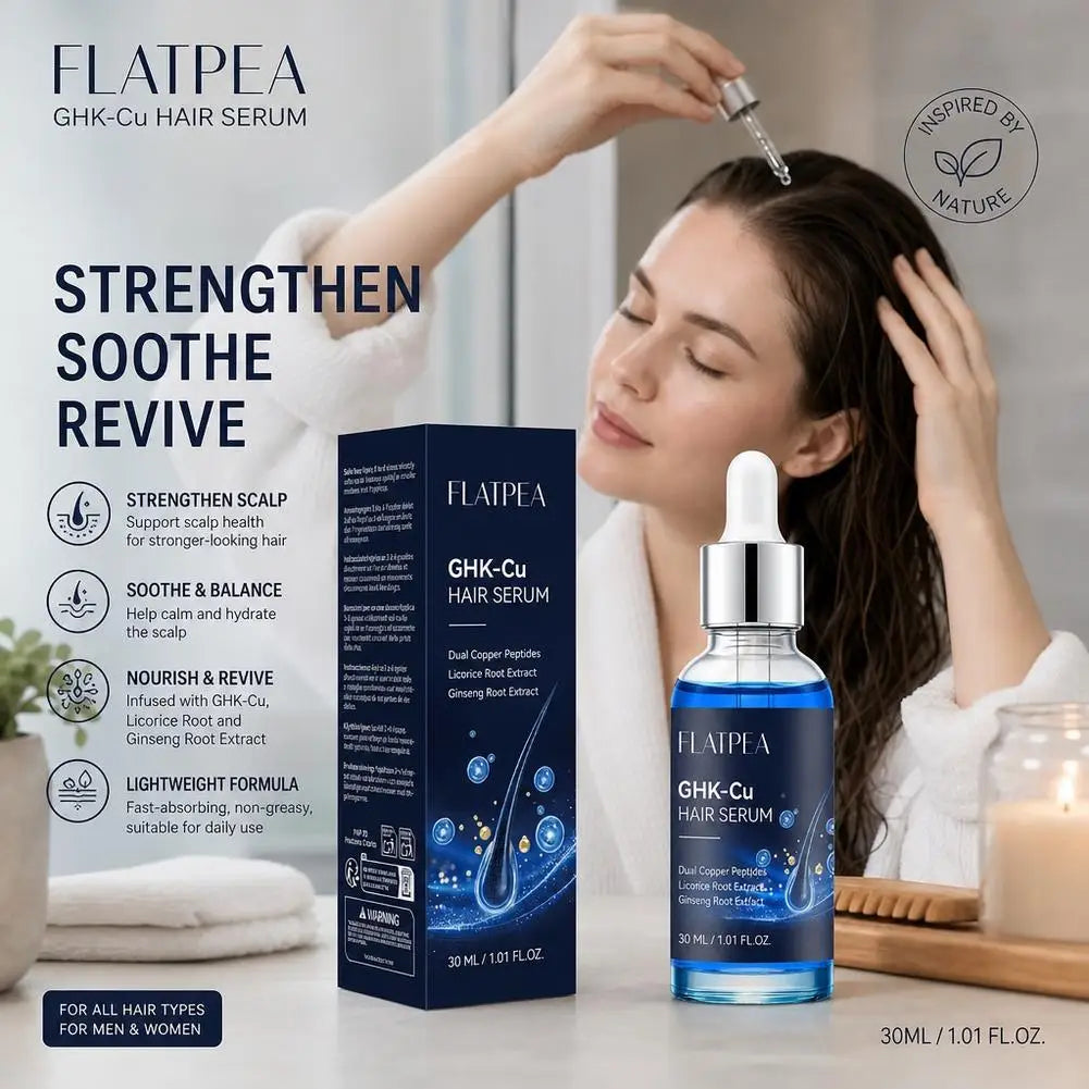 Ghk‑Cu Copper Peptide Hair Serum Fast Absorption Improve Dry Split Plit Hair End Repair Scalp Barrier Root Strengthen Repair
