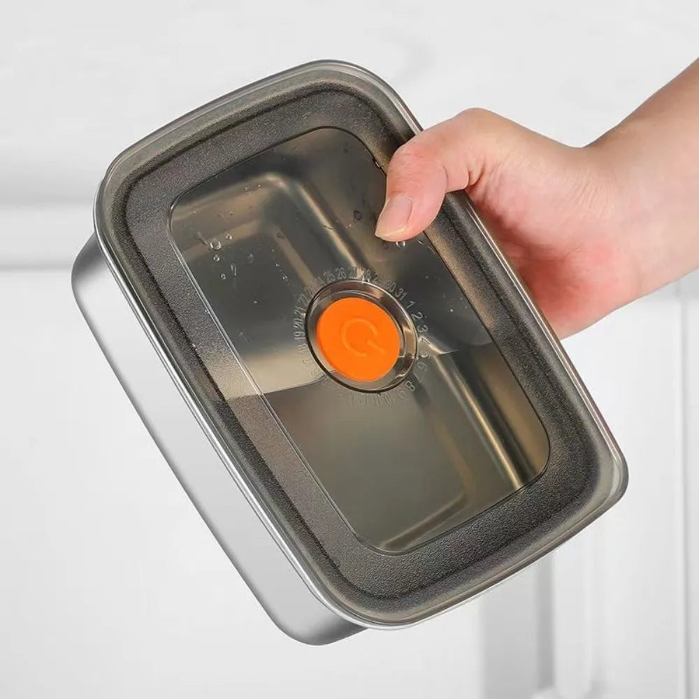 Food Storage Container Airtight Leakproof Lunch Box Freezer Microwave Safe Metal Meal Prep Box Refrigerator Food Keeper with Lid
