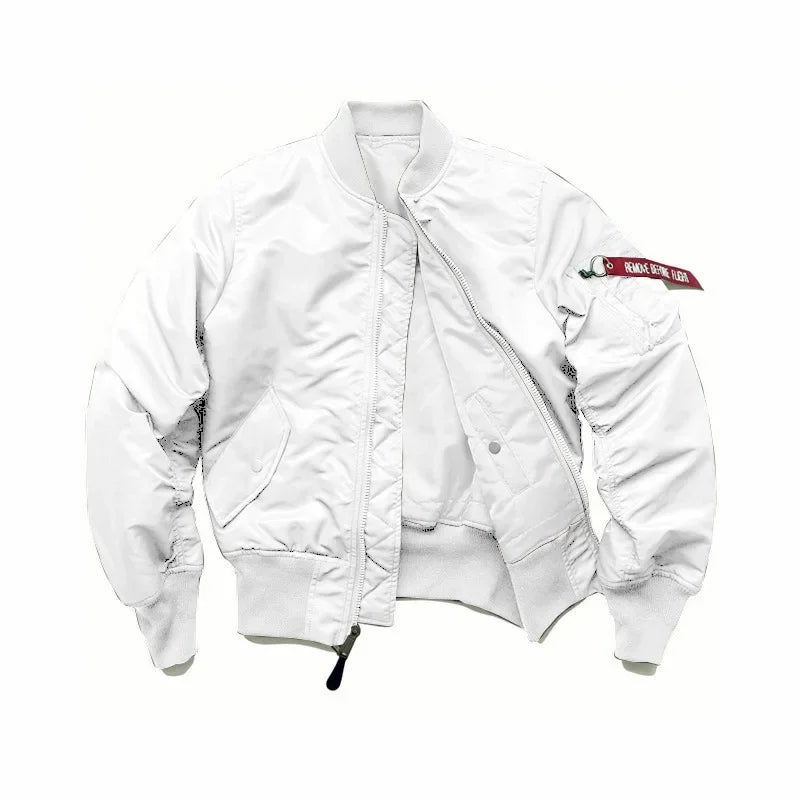 American Style Thickened Baseball Uniform Autumn Winter Army Green MA-1 Bomber Jacket Plus Size Stand Collar Work Jacket For Men
