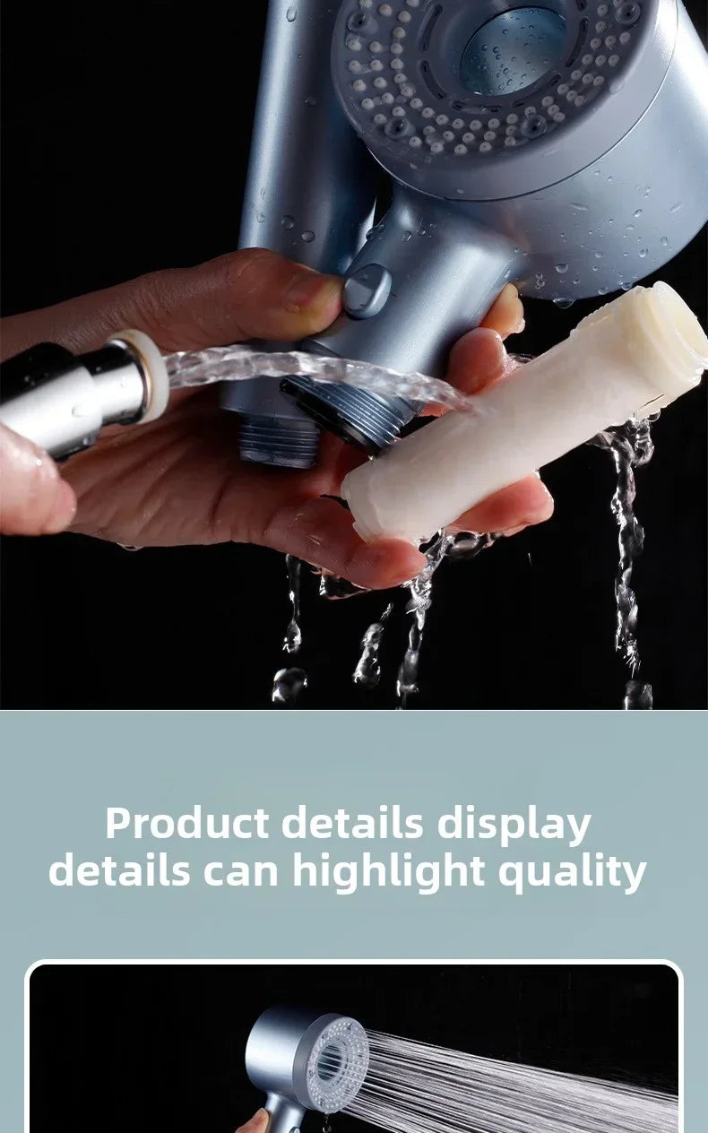 5 Modes Shower Head High Pressure Showerhead Portable Filter Rainfall Faucet Tap Bathroom Bath Home Bathroom Accessories