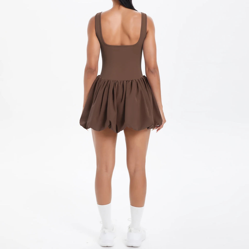 Athletic Yoga Fitness Dress Fitness High Stretch Slim Double Side Non-slip Women's Sports Dresses