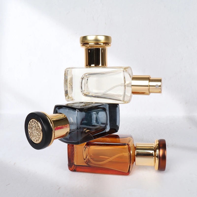 Men Women Perfume Refillable Bottle Fragrance Cosmetic Packaging Square Glass Spray Bottle For Travel Accessories
