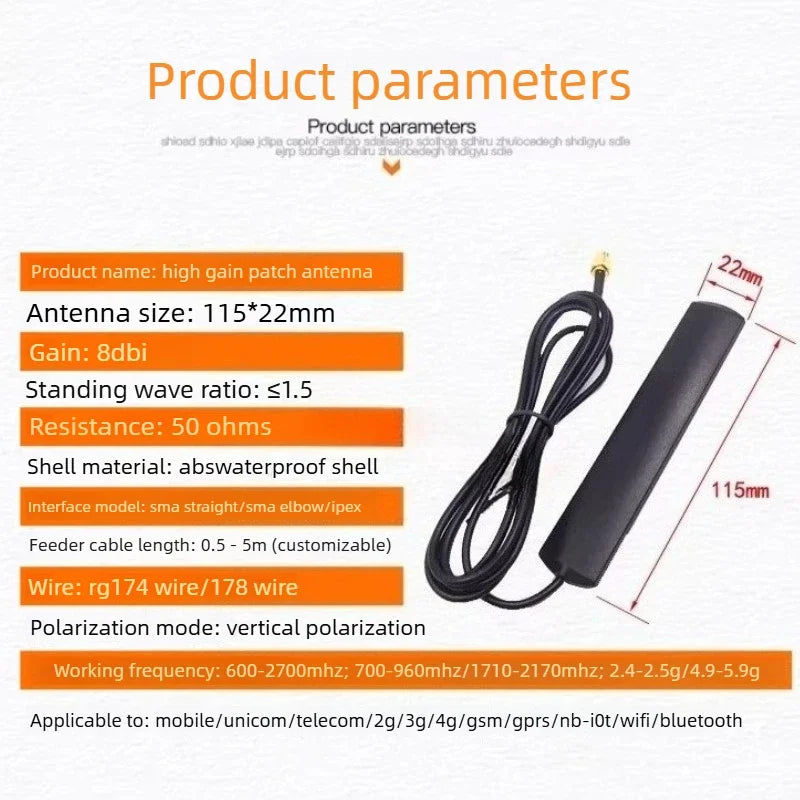 1PCS   All Netcom High Gain Dual Band 2.4G LTE 4G 3G 2G GSM GPRS NB IoT Patch Antenna for Vehicle Mount