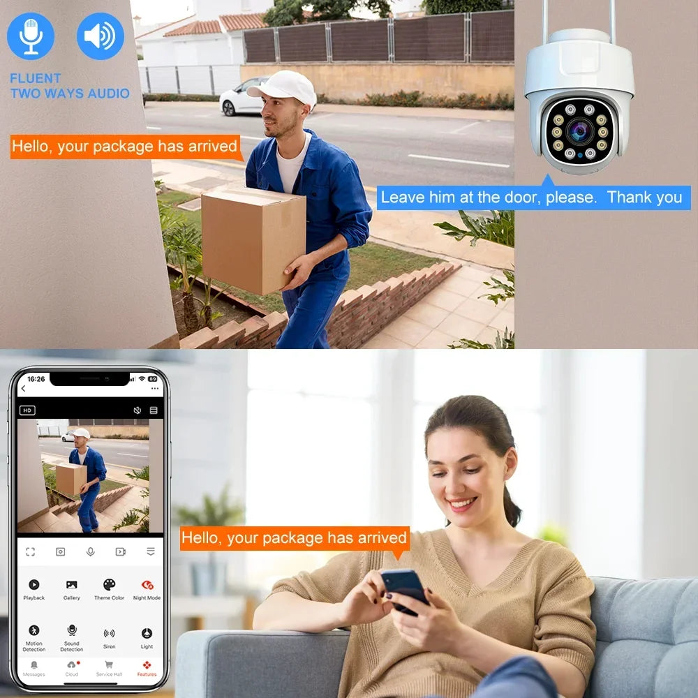 Tuya Smart Life 5MP Outdoor Waterproof Home Security Auto Tracking AI Human Detection Camera WIFI Network Surveillance Camera