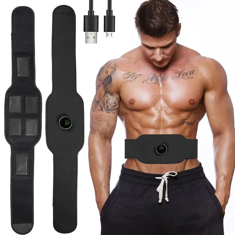 EMS Abdominal Shaping with Abdominal Muscle Stimulator Massage Home Fitness Sports Equipment Body Waist Exerciser Weight Loss