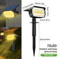 Outdoor 72/68 LED Solar Landscape Spotlights IP65 Waterproof Solar Light with 3 Modes Solar Garden Lighting for Outside Yard