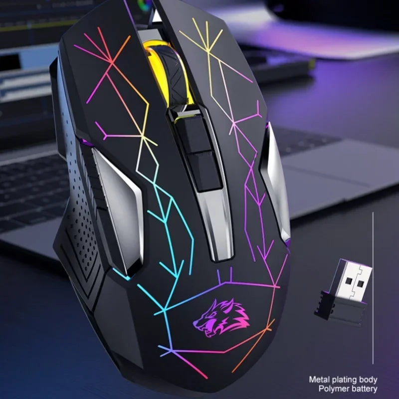 Ziyoulang X18 Wireless Charging Mechanical Mouse RGB 2400dpi Esports Gaming Mouse Pc Office Laptop Gaming Computer Free Wolf X18