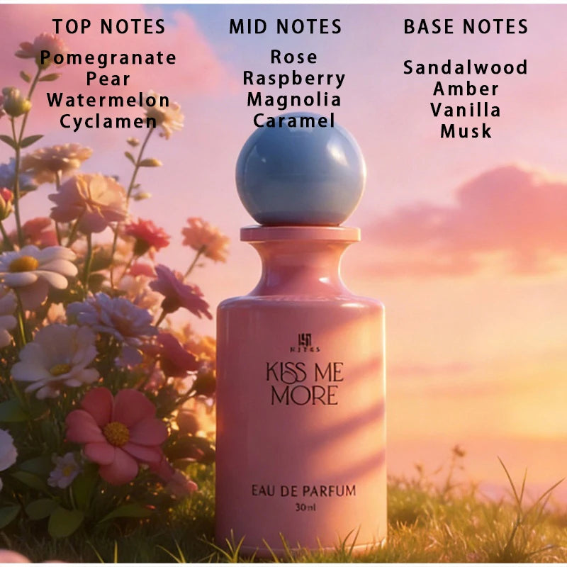 Luxury Floral Fruity Perfume,Cylindrical Gift Box Women's Scent,Rose/Jasmine/Sandalwood/Amber/Vanilla/Musk/Raspberry Fragrance