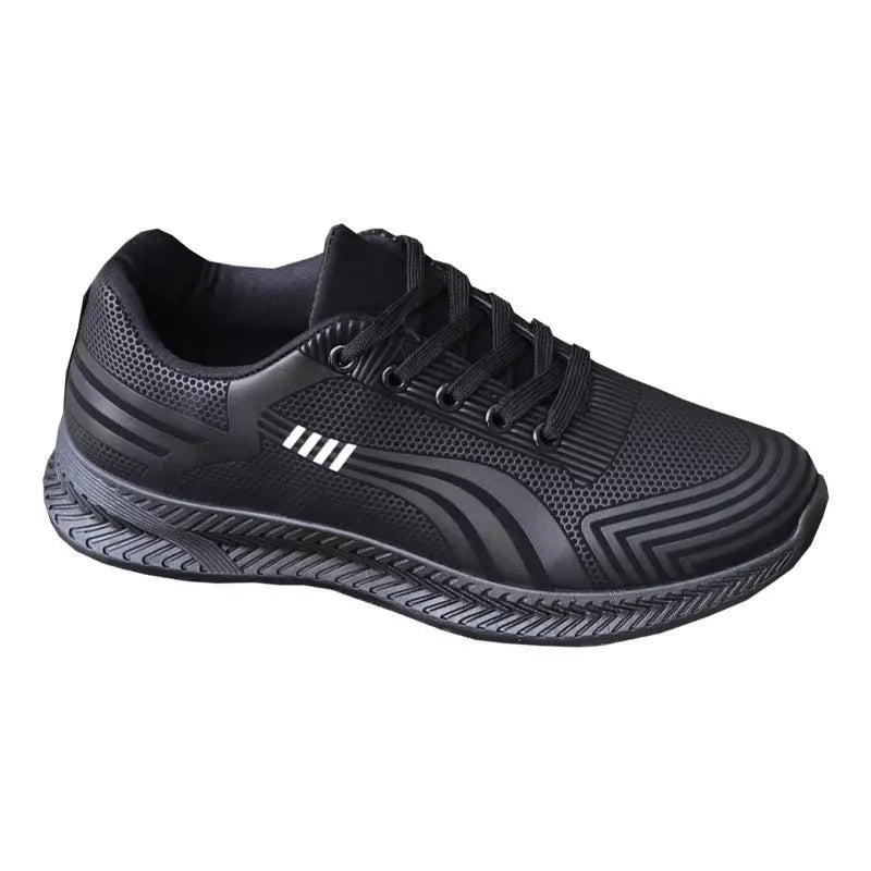Waterproof Men's Sneakers Casual Running Shoes Soft Bottom Black Leather Sports Shoes