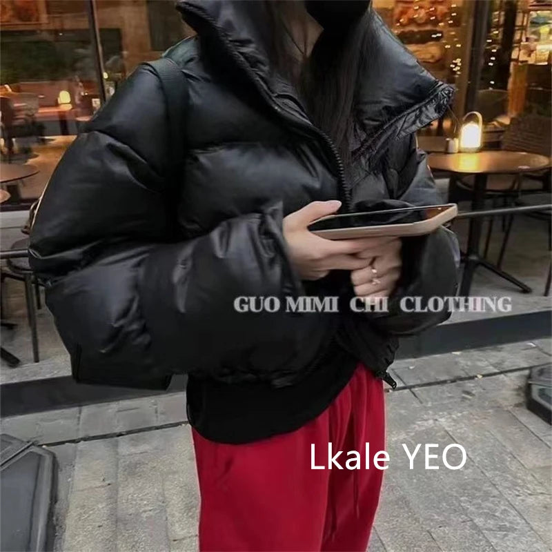 Women's Winter Parkas 2026 New Thick Streetwear All Match Ladies Down Cotton Jacket Comfortable Simple Short Female Warm Coat