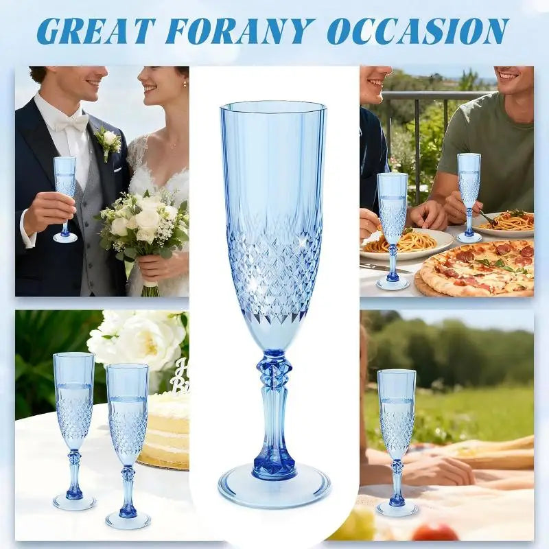 ●1Pcs Transparent Champagne Goblet High Legged Wine Glasses Cocktail Red Wine Brandy Glasses Drinkware Party Bar Wedding Gift