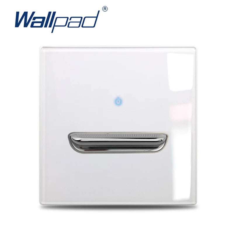 Wall Light Switch Chrome Toggle Press Button Tempered Glass Plate Blue LED Light 1 2 3 4 Gang White Black Gray Gold