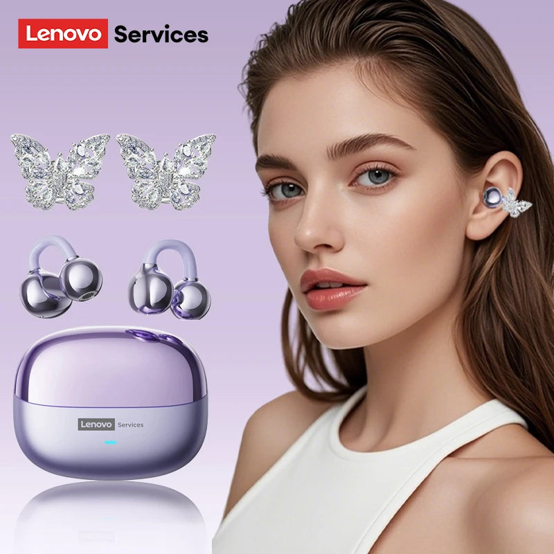 Choice Lenovo LE302 OWS Wireless Ear Clip Earbuds Bluetooth Low Latency HD Call HiFi Stereo Music Sports Open Ear Headphones New