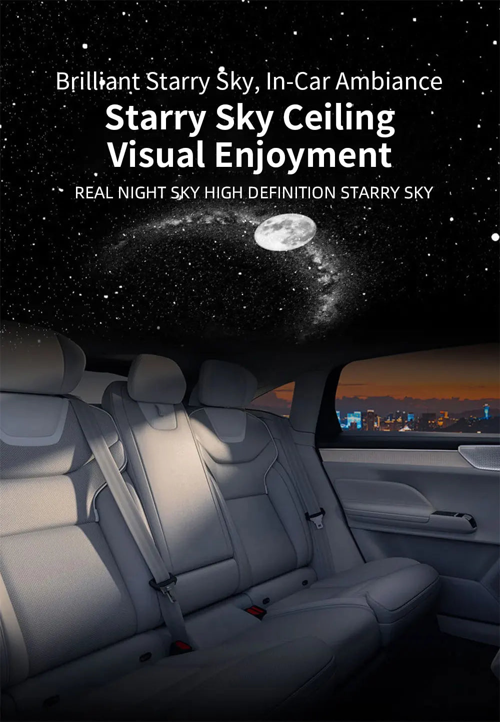 Car Interior Light Roof Star Light USB LED Starry Atmosphere Projector Decoration Night Party Decor Romantic Saturn Galaxy Light