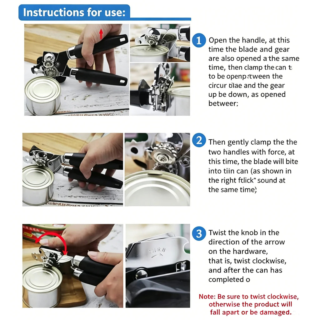Stainless Steel Multifunctional Professional Can Manual Can Opener Craft Beer Grip Can Opener Bottle Opener Kitchen Gadgets